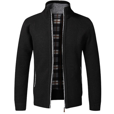 Tom Polo - snygg stickad tröja med dragkedja för män (italiensk design)