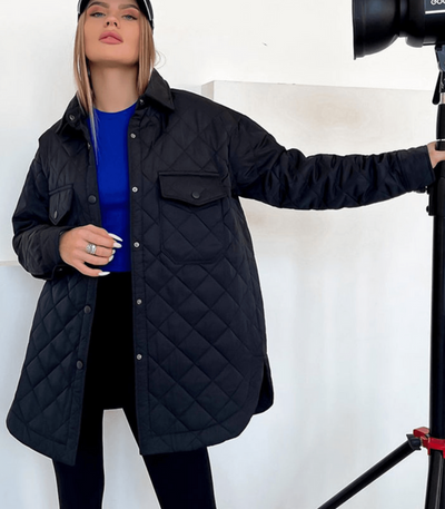 Lös quiltad jacka i plus size - Carline