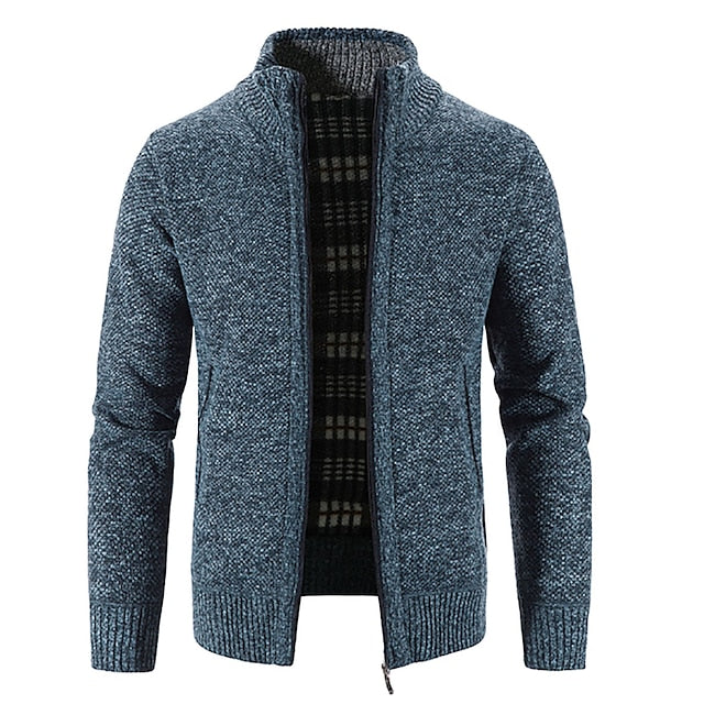 Tom Polo - snygg stickad tröja med dragkedja för män (italiensk design)