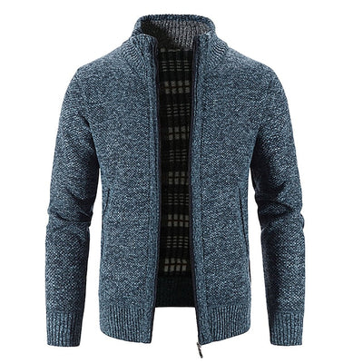 Tom Polo - snygg stickad tröja med dragkedja för män (italiensk design)
