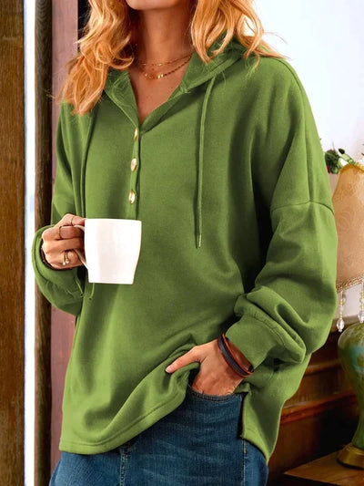Katy - Damhoodie med Knappar