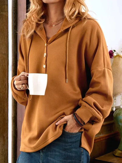 Katy - Damhoodie med Knappar