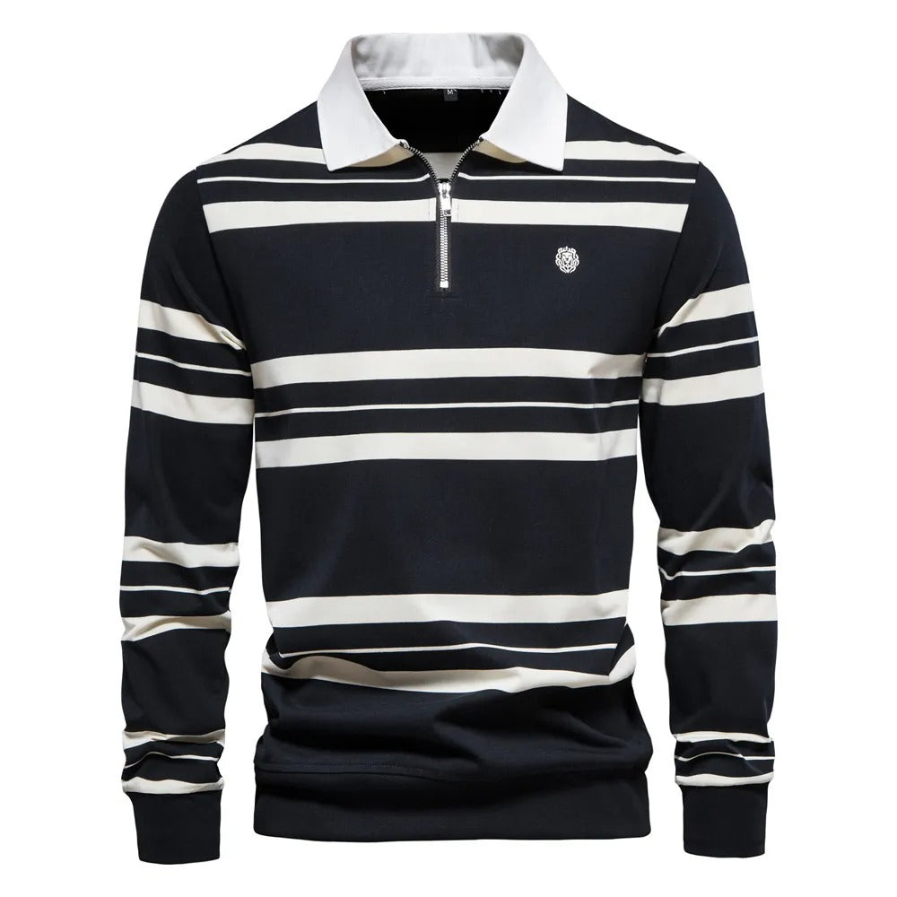 Arno -  Gestreiftes langärmeliges Polo