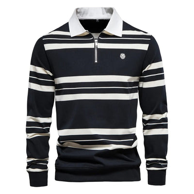 Arno -  Gestreiftes langärmeliges Polo
