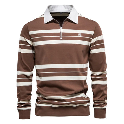 Arno -  Gestreiftes langärmeliges Polo