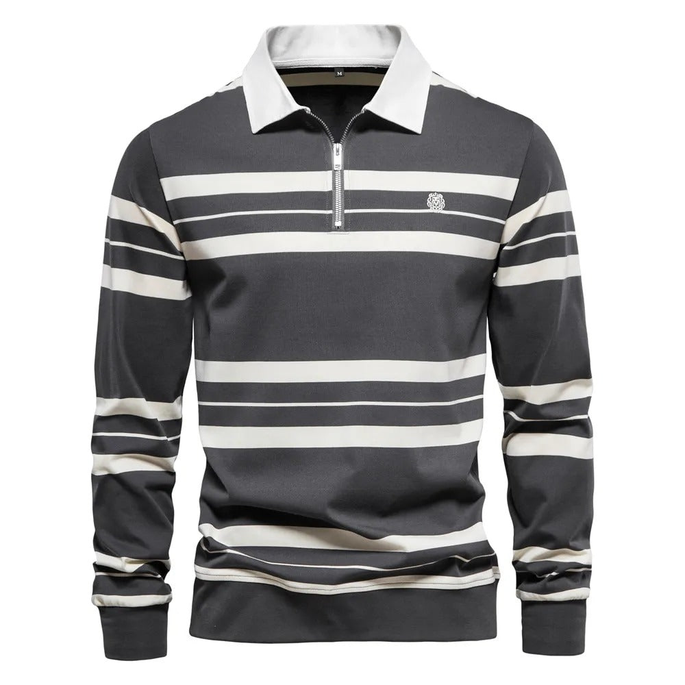 Arno -  Gestreiftes langärmeliges Polo