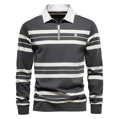 Arno -  Gestreiftes langärmeliges Polo